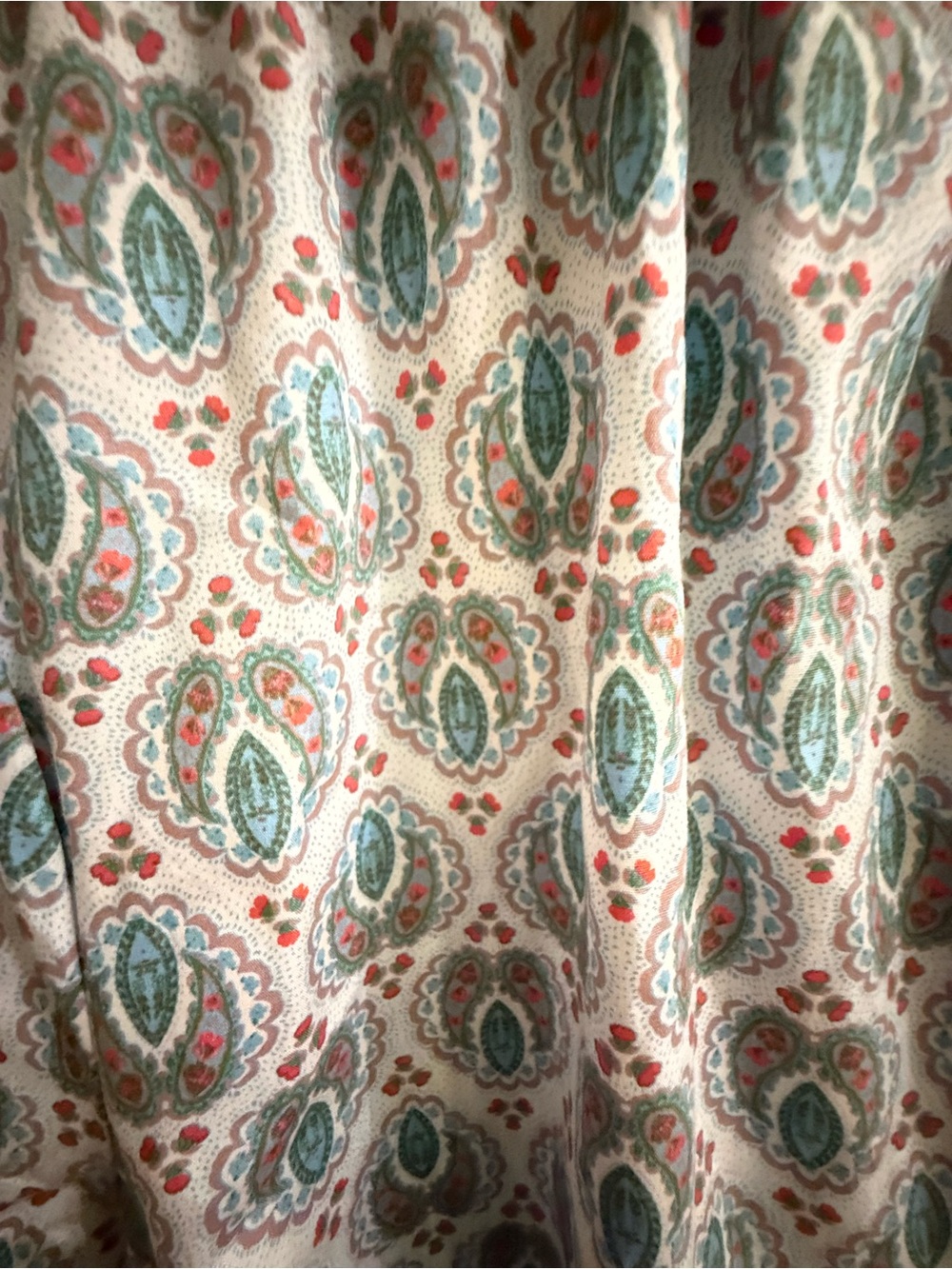 SugarLips Paisley Cotton Belted Midi Dress Size S Puff Sleeve Button Front - Picture 8 of 10